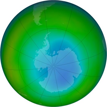 Antarctic ozone map for 2001-07